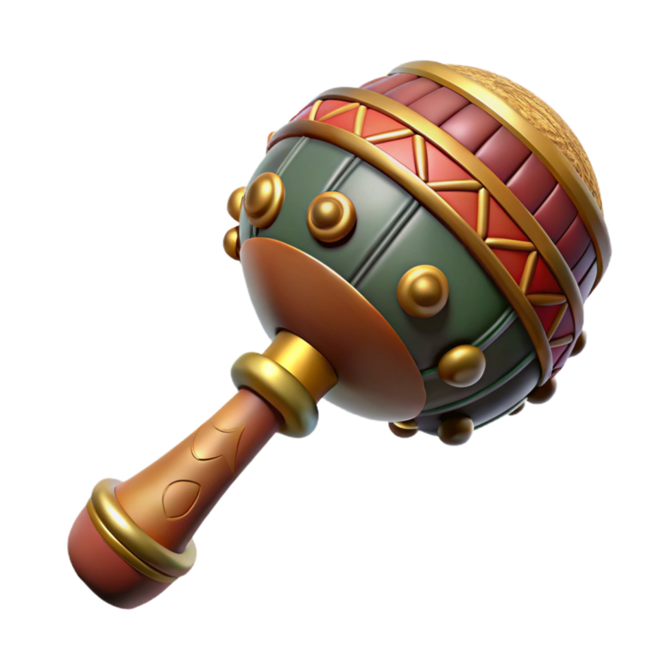 Ceremonial Rattle with Intricate Details Isolated png