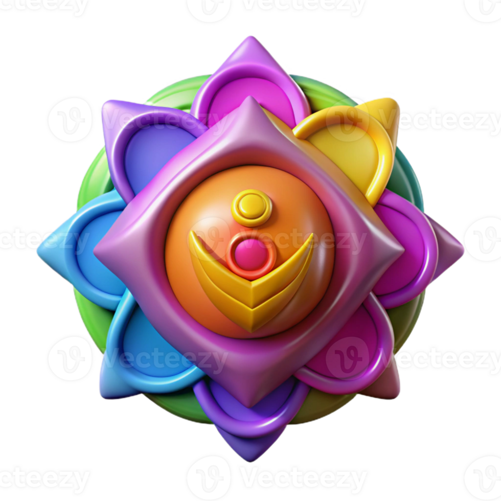 impressive classic Chakra Symbols Vibrant Colors Isolated premium png