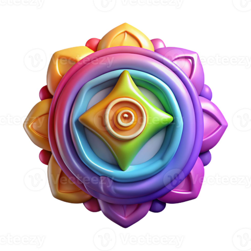 magnificent abstract Chakra Symbols Vibrant Colors Isolated original png