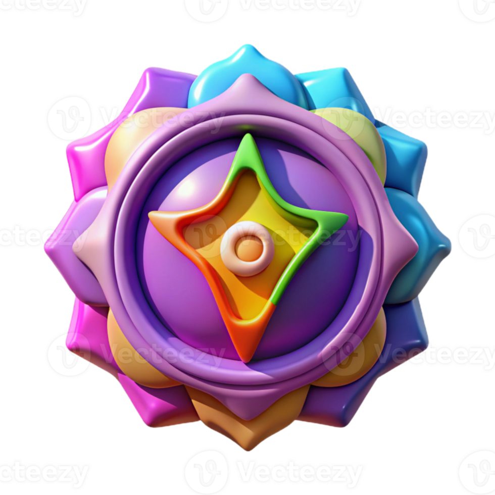 impressive rustic Chakra Symbols Vibrant Colors Isolated original png