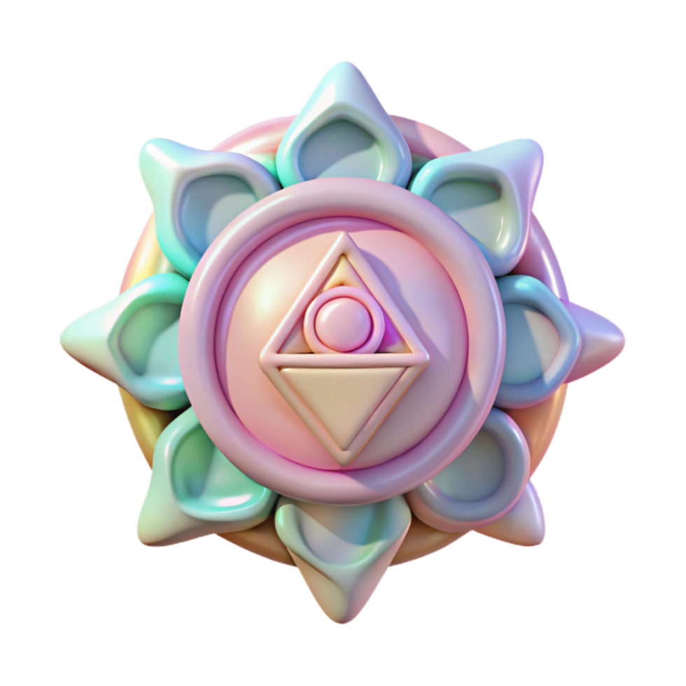serene rustic Chakra Symbols Pastel Colors Cutout on Transparent Background premium png