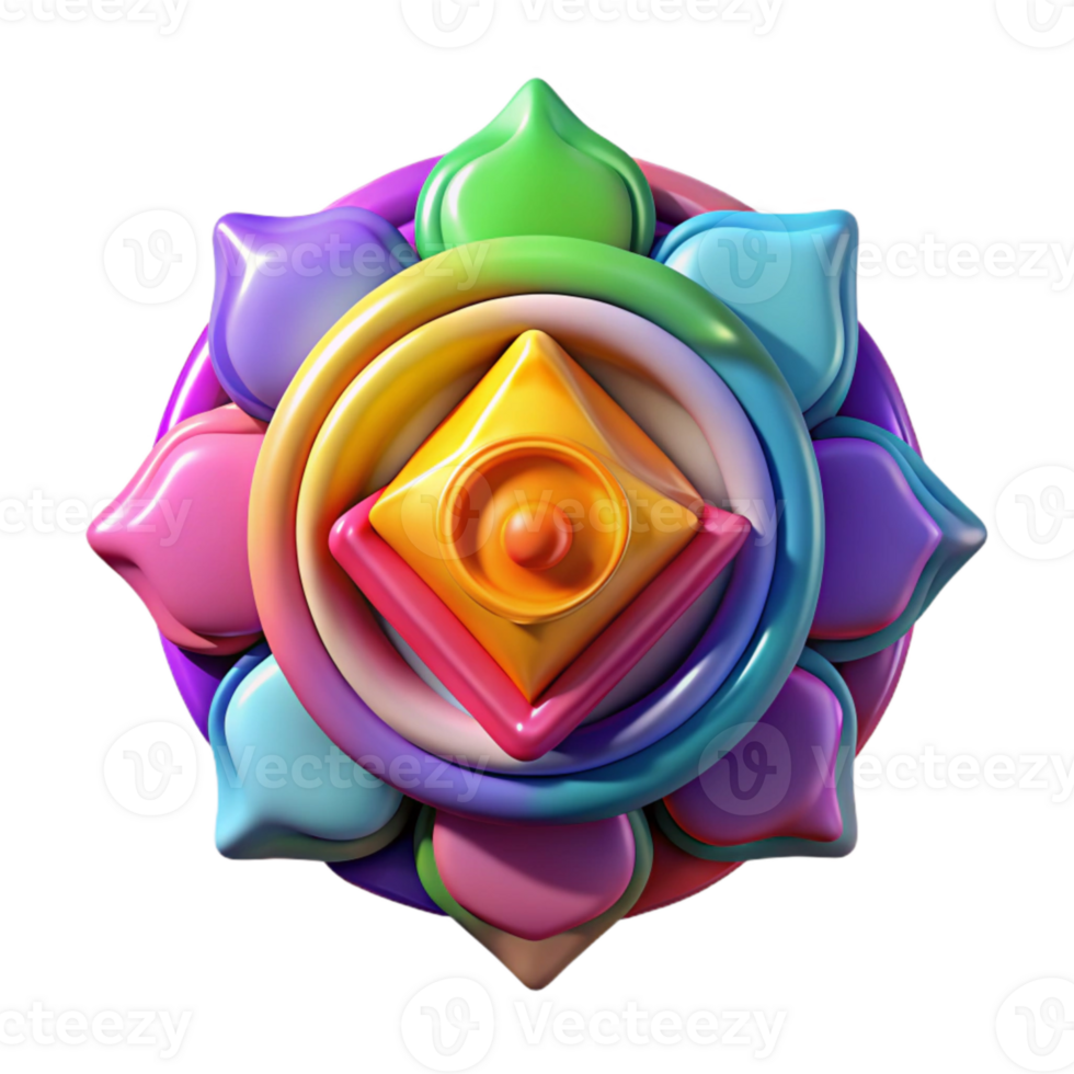 impressive creative Chakra Symbols Vibrant Colors Isolated high quality png
