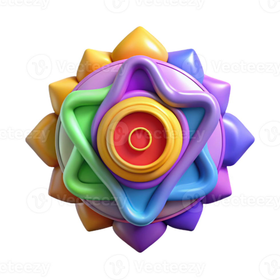wonderful rustic Chakra Symbols Vibrant Colors Isolated png