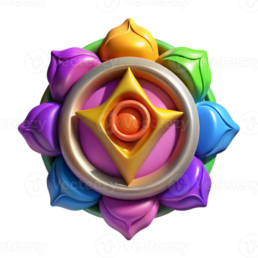 vibrant traditional Chakra Symbols Vibrant Colors Isolated png