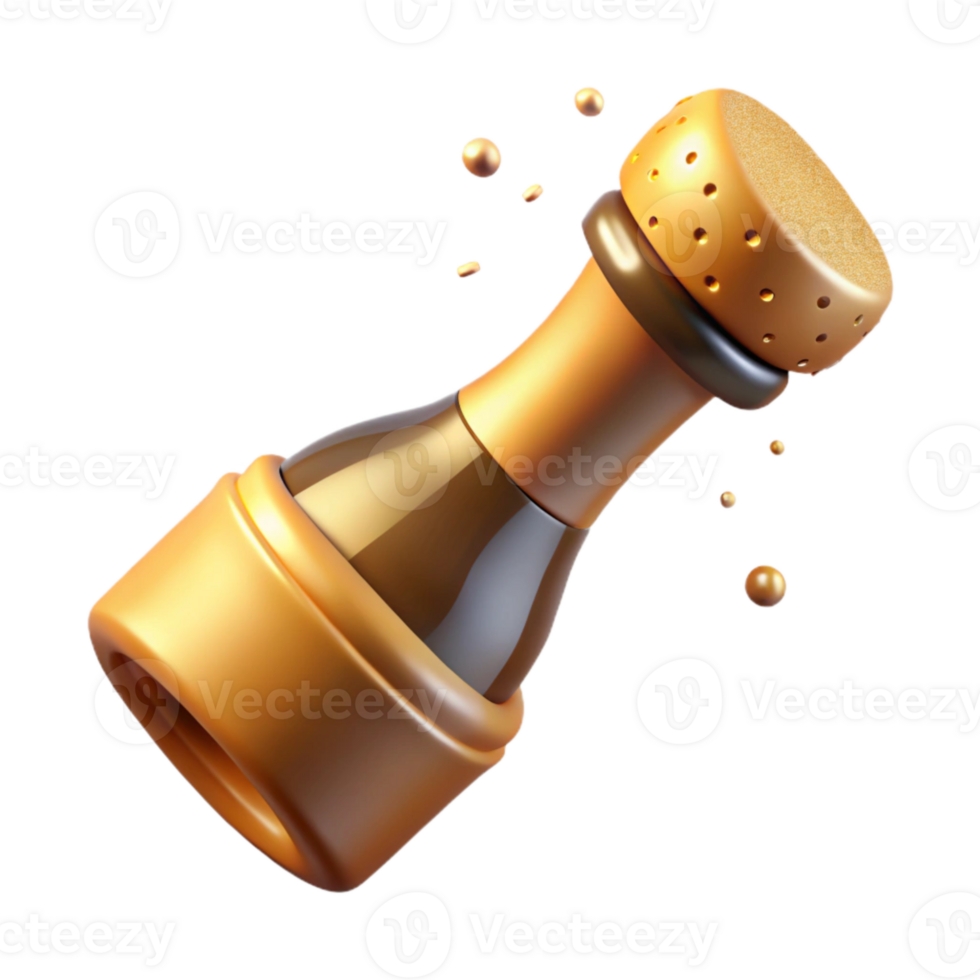 stunning classic Champagne Bottle Cork Popping Isolated Element high resolution png