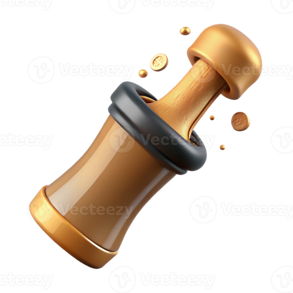 beautiful rustic Champagne Bottle Cork Popping Isolated Element png