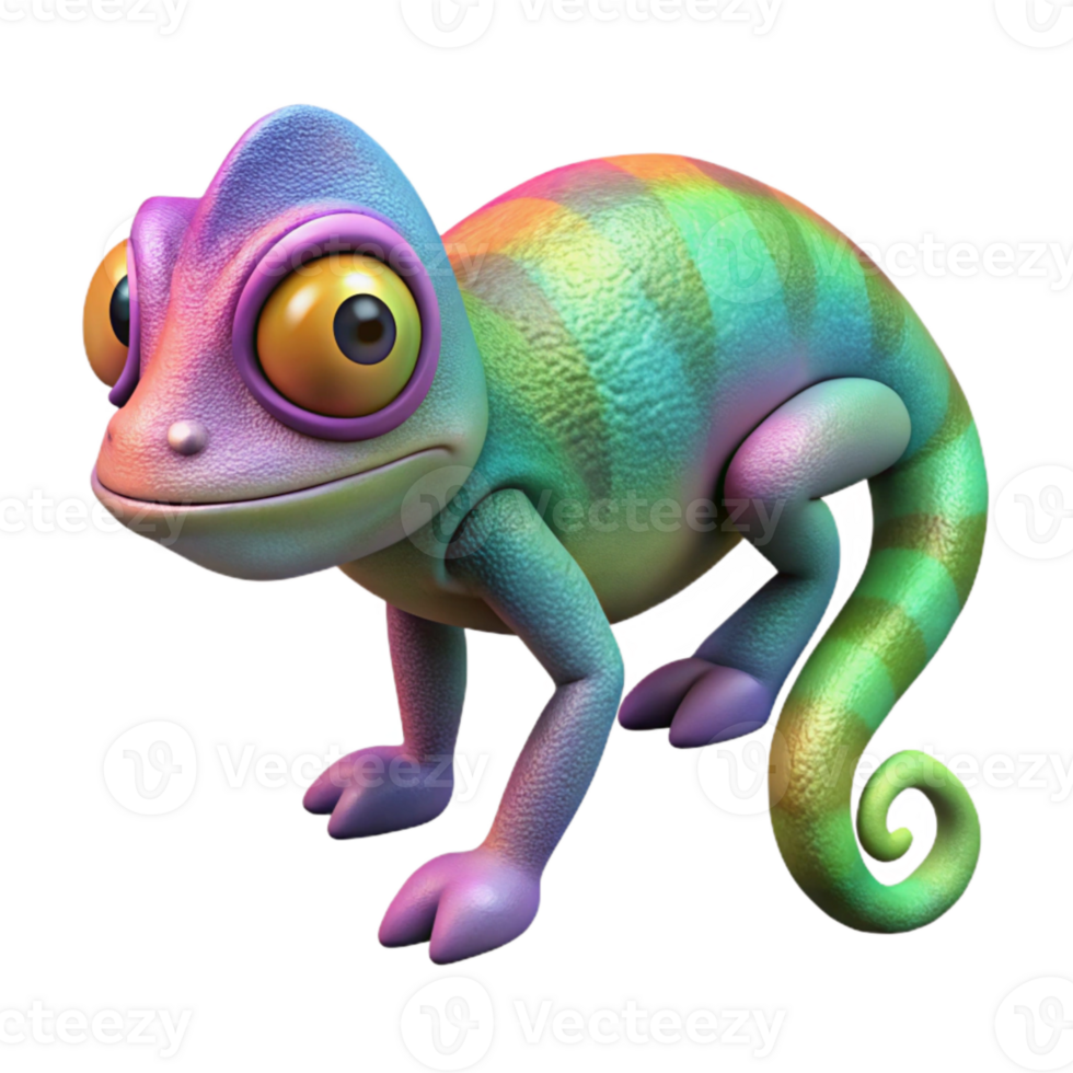 extraordinary rustic Chameleon Changing Color Isolated Element professional png