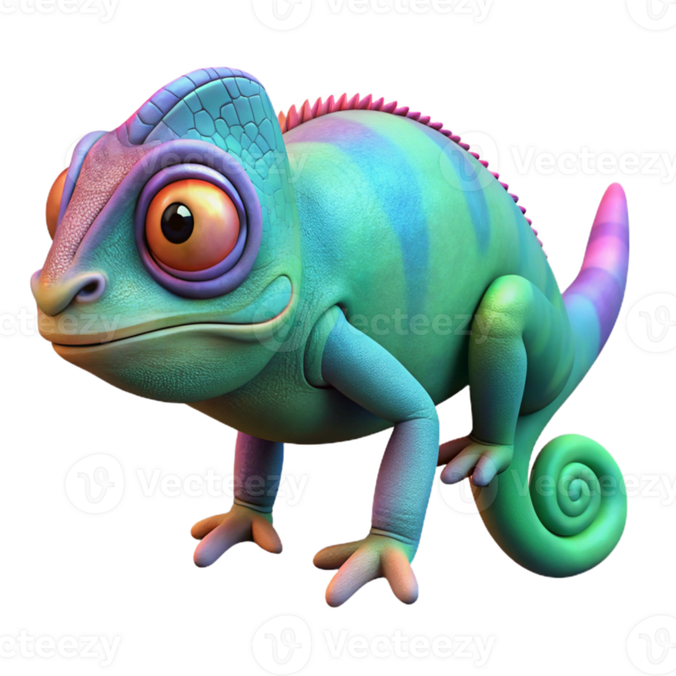 stunning rustic Chameleon Changing Color Isolated Element high quality png