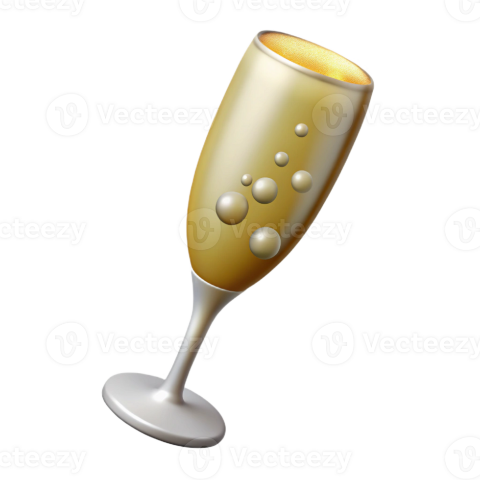 stunning rustic Champagne Flute with Bubbles Transparent Background exclusive png