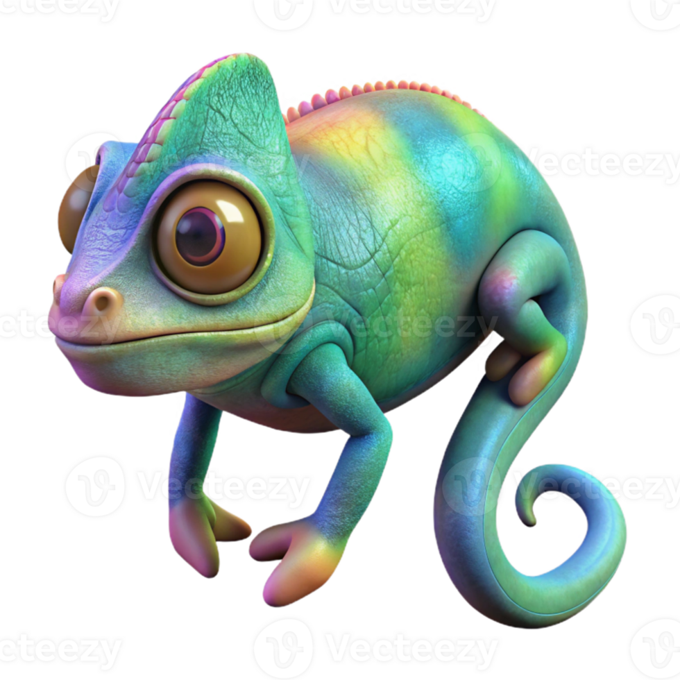 vibrant contemporary Chameleon Changing Color Isolated Element high resolution png