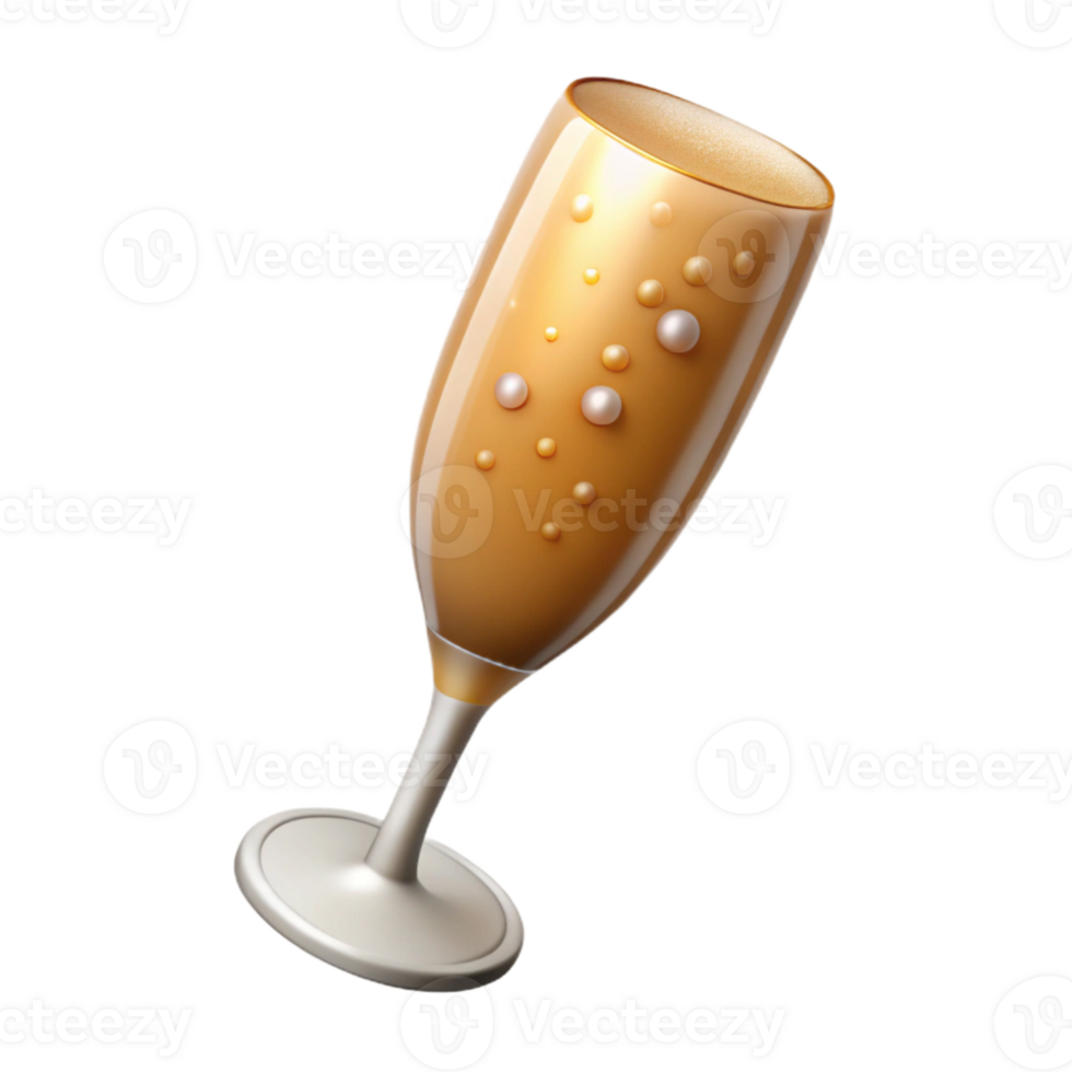 stunning creative Champagne Flute with Bubbles Transparent Background detailed png
