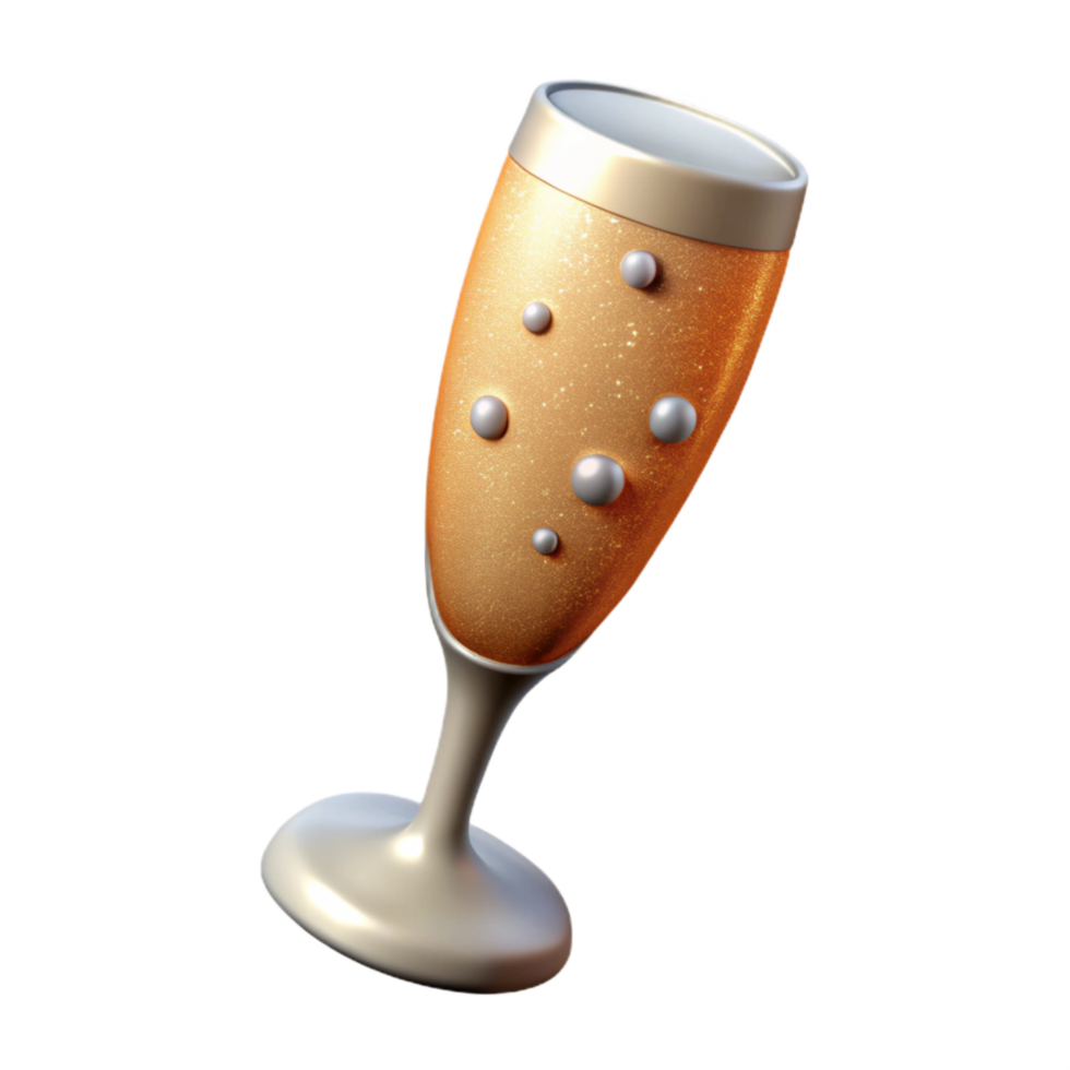 Champagne Flute with Bubbles Transparent Background png
