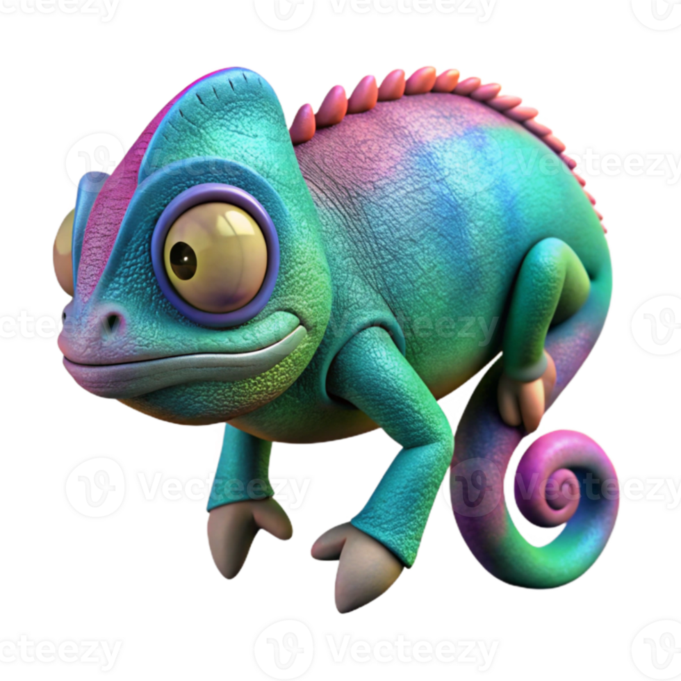 dramatic vintage Chameleon Changing Color Isolated Element png