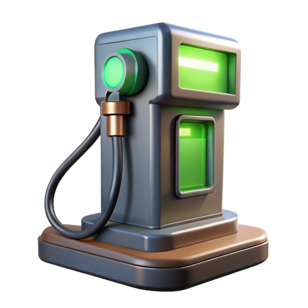 serene minimalist Charging Station with Green Light Cutout authentic png