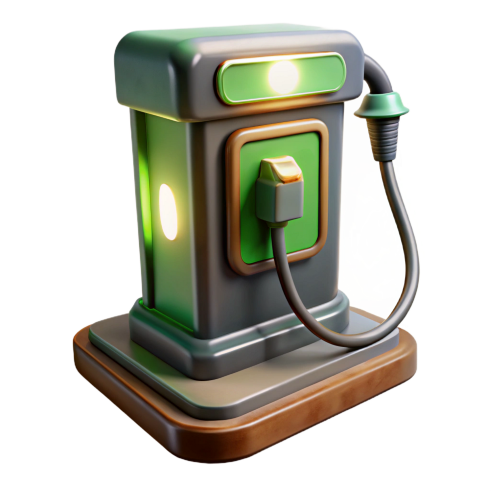 elegant abstract Charging Station with Green Light Cutout professional png