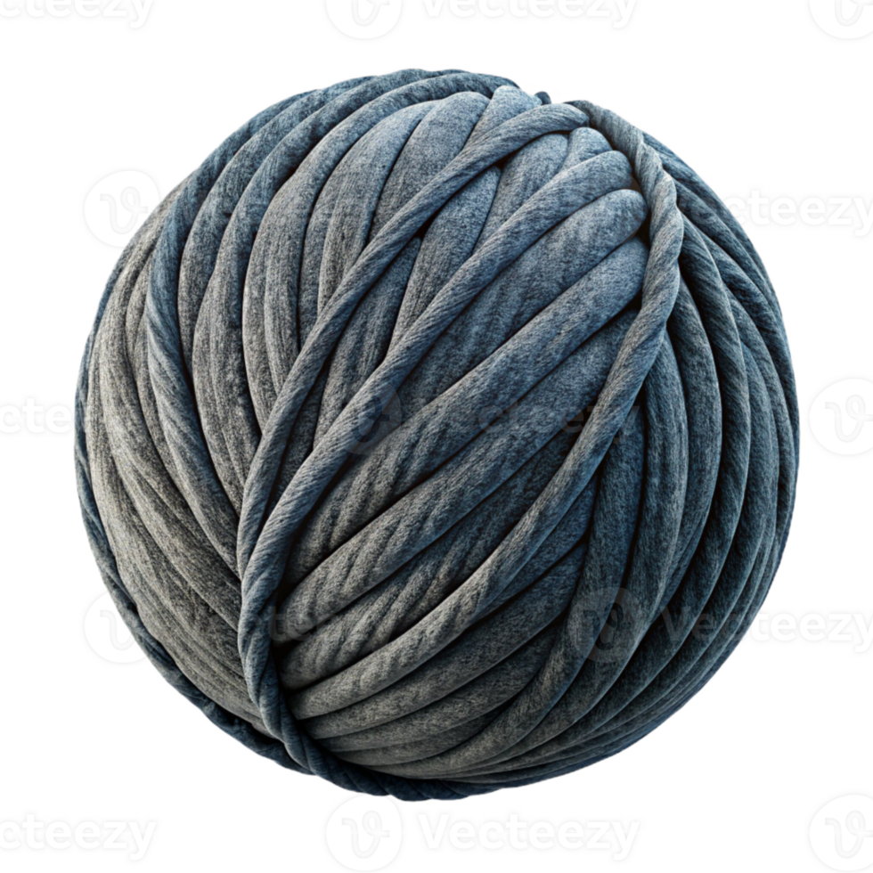 impressive artistic Charcoal Gray Wool Yarn Ball Cutout png