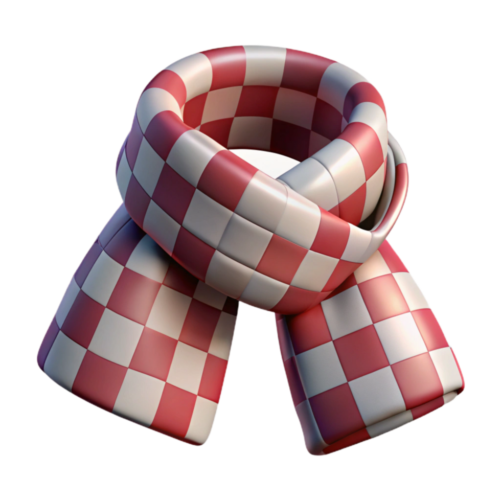 serene rustic Checkered Scarf with Transparent Background premium png