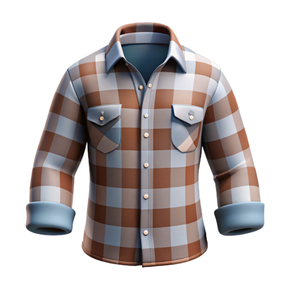 vibrant modern Checkered Shirt with Transparent Background high quality png
