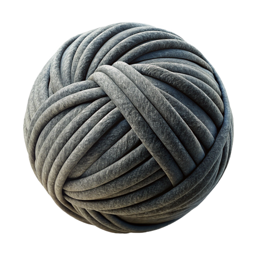 wonderful traditional Charcoal Gray Wool Yarn Ball Cutout png