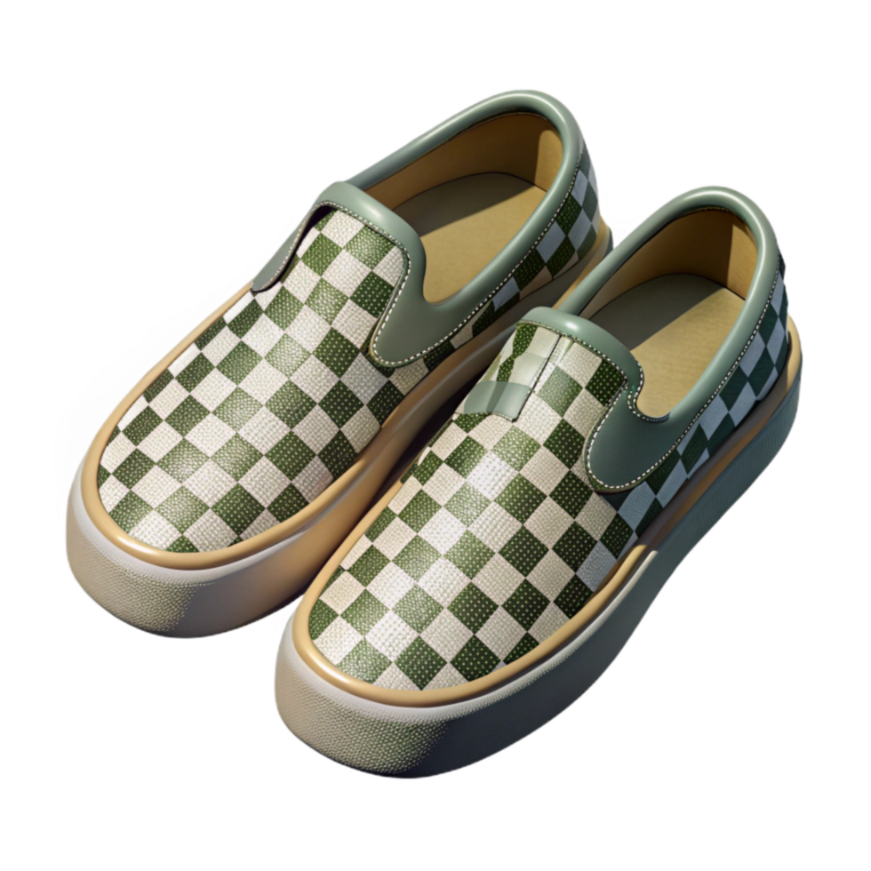 serene creative Checkered Vans Shoes Top View Cutout original png