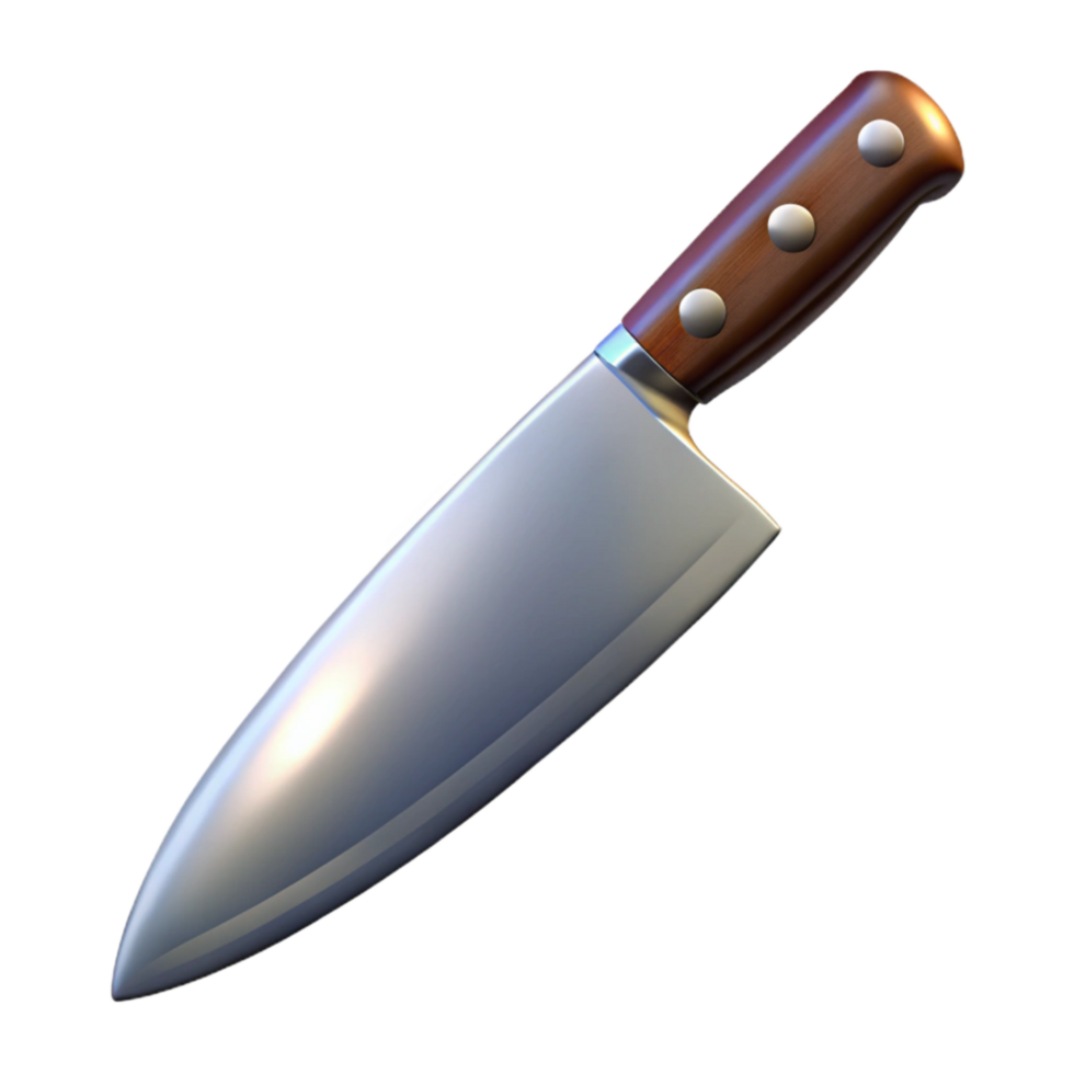 elegant contemporary Chef Knife Stainless Steel Isolated on Transparent Background authentic png