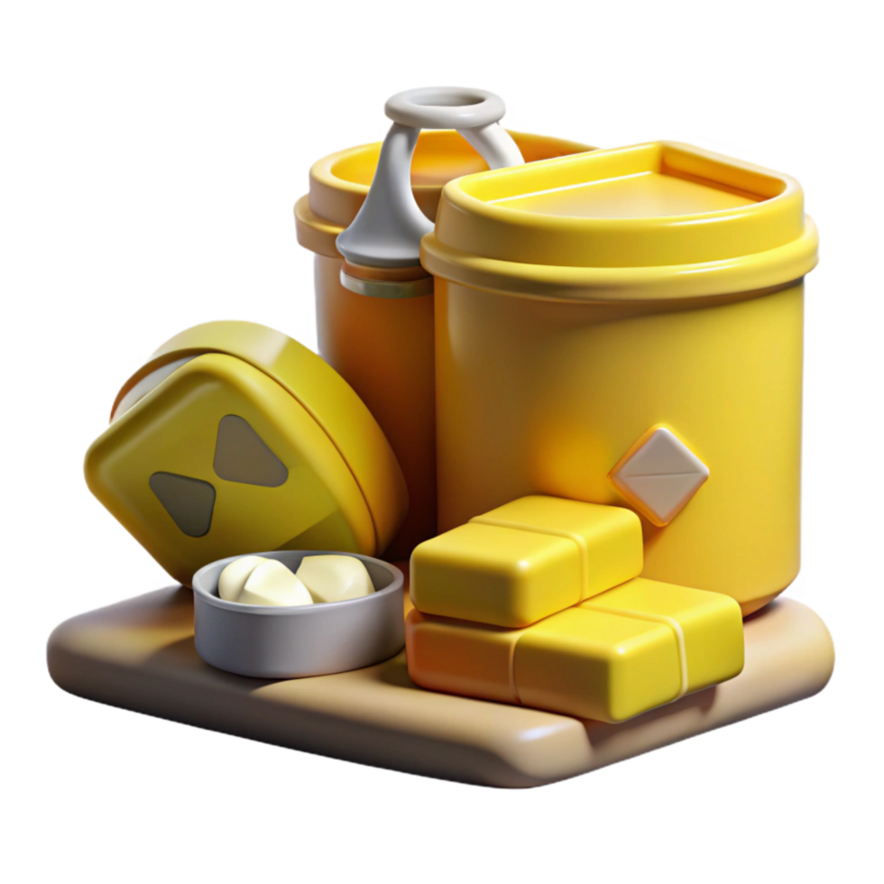 beautiful vintage Chemical Spill Kit Yellow with Absorbent Pads Cutout exclusive png