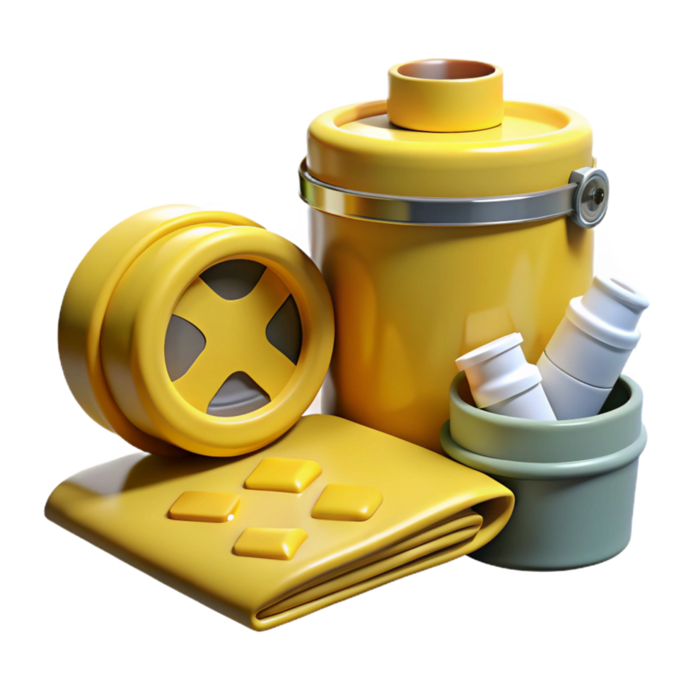 extraordinary modern Chemical Spill Kit Yellow with Absorbent Pads Cutout high quality png