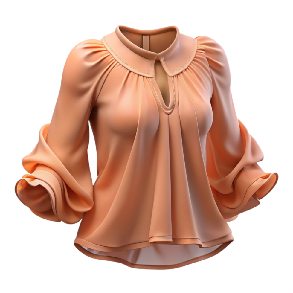 extraordinary traditional Chiffon Blouse Flowing Peach Cutout high resolution png