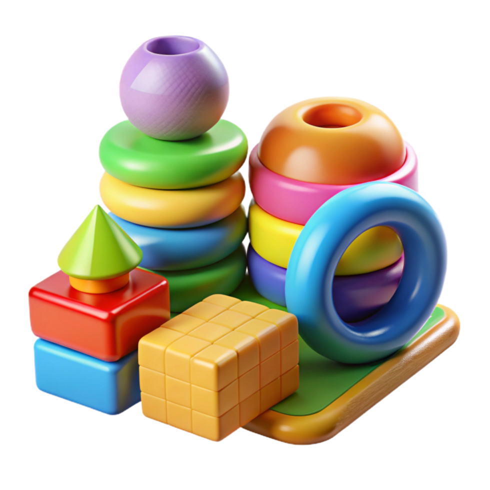 extraordinary rustic Child Development Toys Colorful Transparent Background detailed png