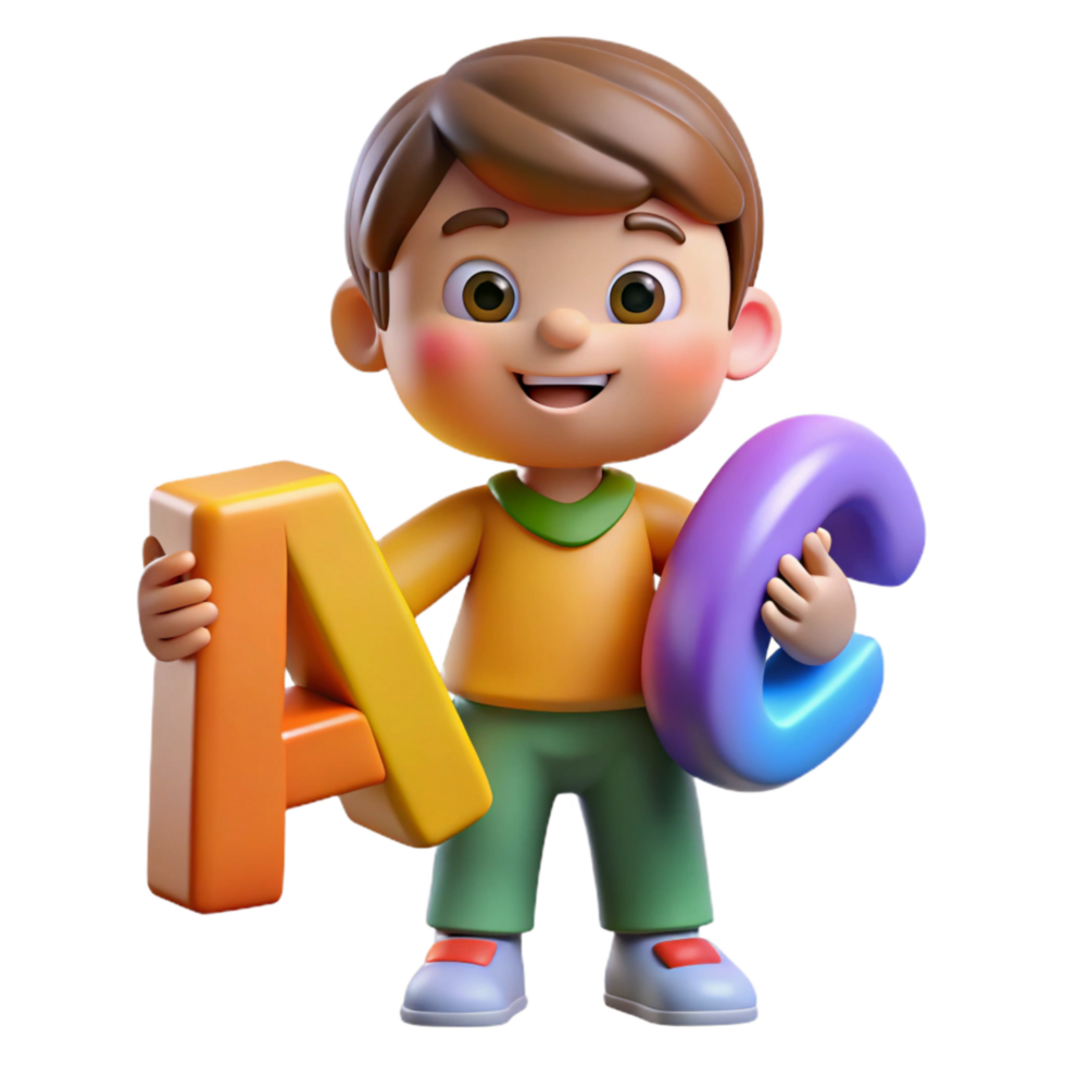 impressive contemporary Child Learning Alphabet Colorful Letters Isolated png