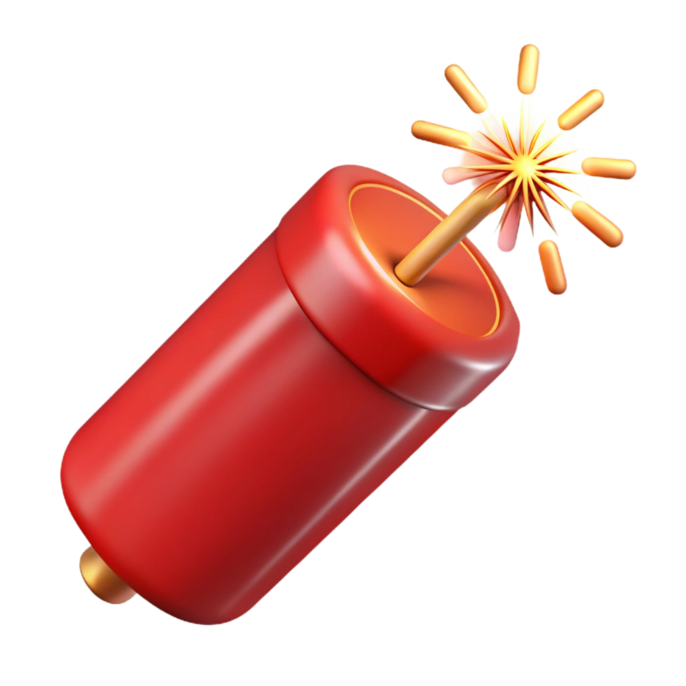 stunning traditional Chinese New Year Firecracker with Sparks Isolated authentic png
