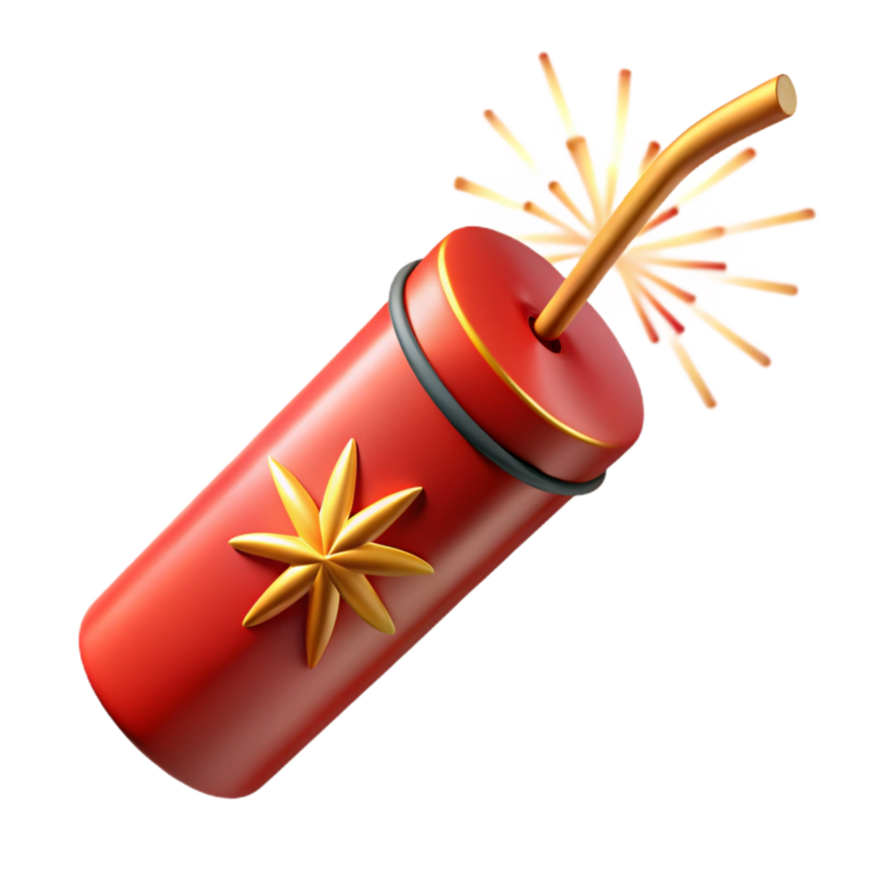 Chinese New Year Firecracker with Sparks Isolated png