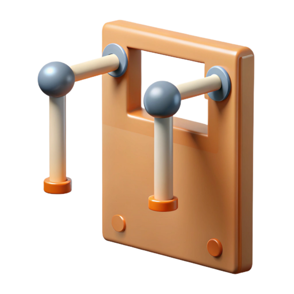 vibrant creative Chin Up Bar Mounted on Wall Isolated Cutout genuine png