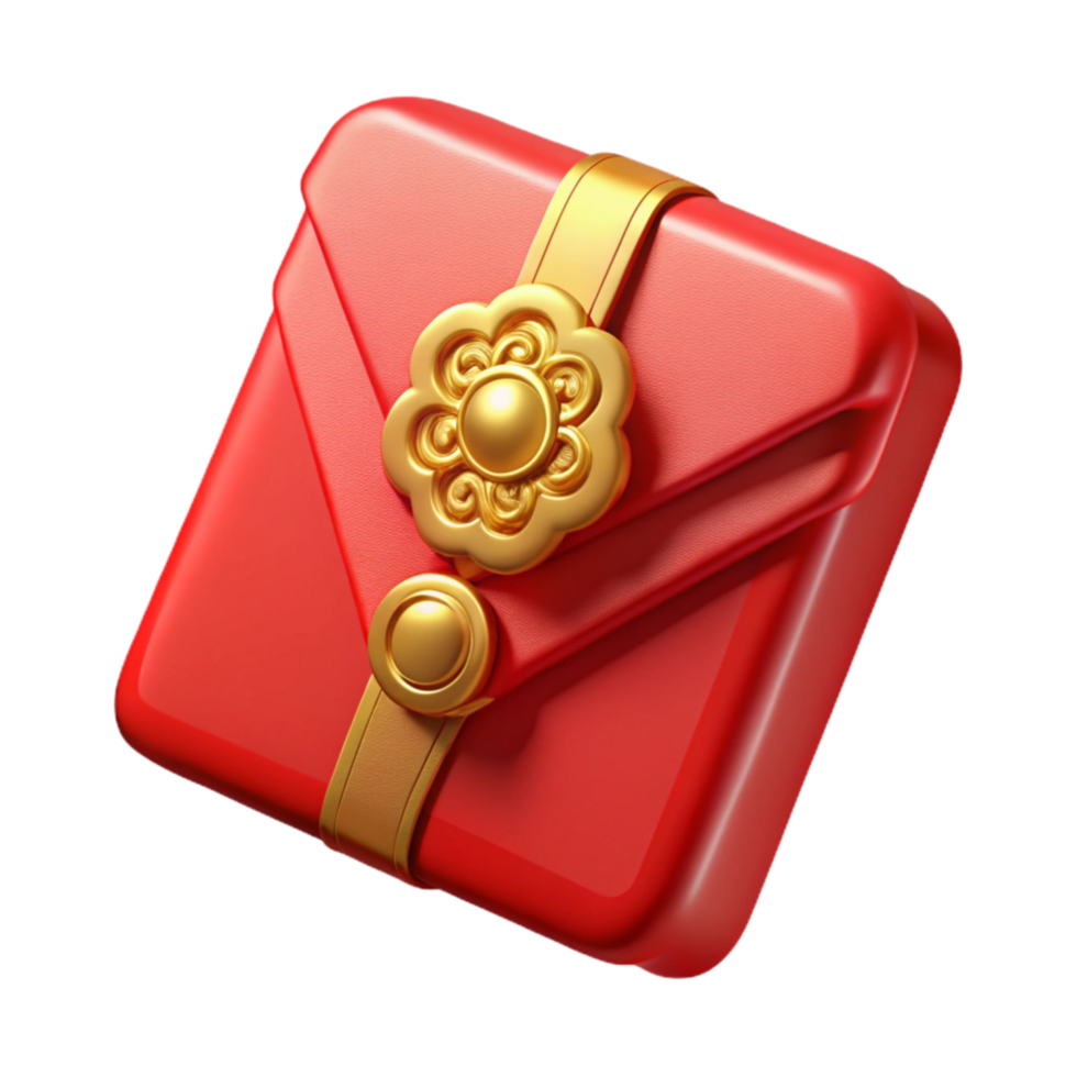 serene creative Chinese New Year Red Envelope Gold Design Isolated exclusive png