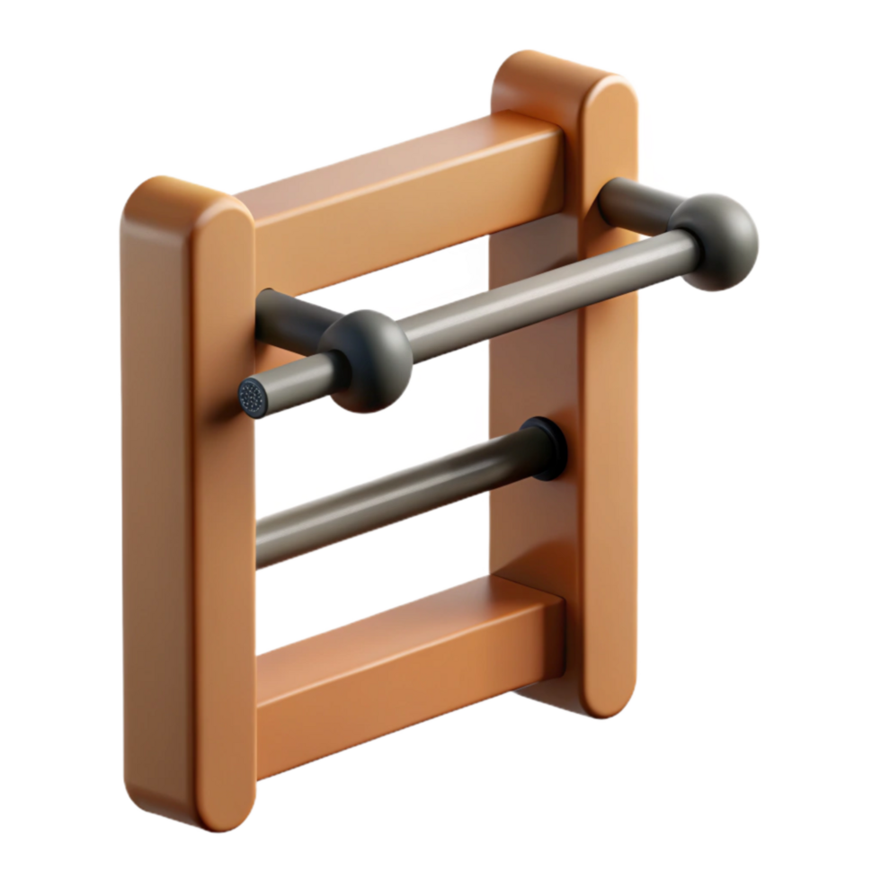 beautiful contemporary Chin Up Bar Mounted on Wall Isolated Cutout png