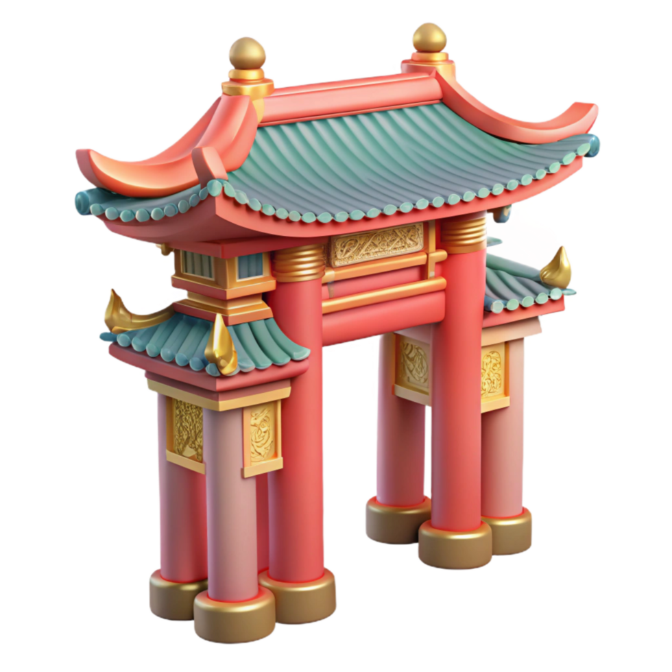 magnificent classic Chinese Palace Gate Cutout Element genuine png
