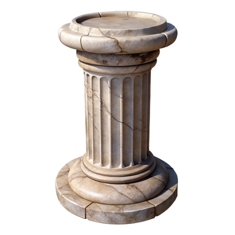 beautiful rustic Chipped Stone Column Base Transparent Background Cutout original png