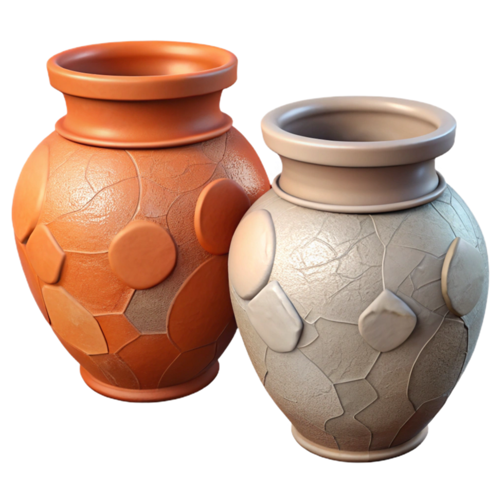 serene modern Chipped Pottery Restoration Before and After Isolated png