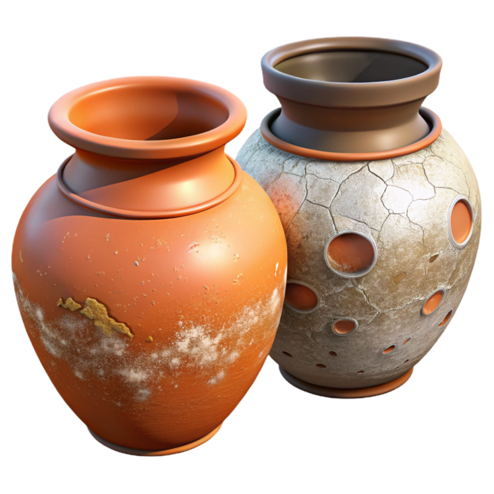 stunning traditional Chipped Pottery Restoration Before and After Isolated png