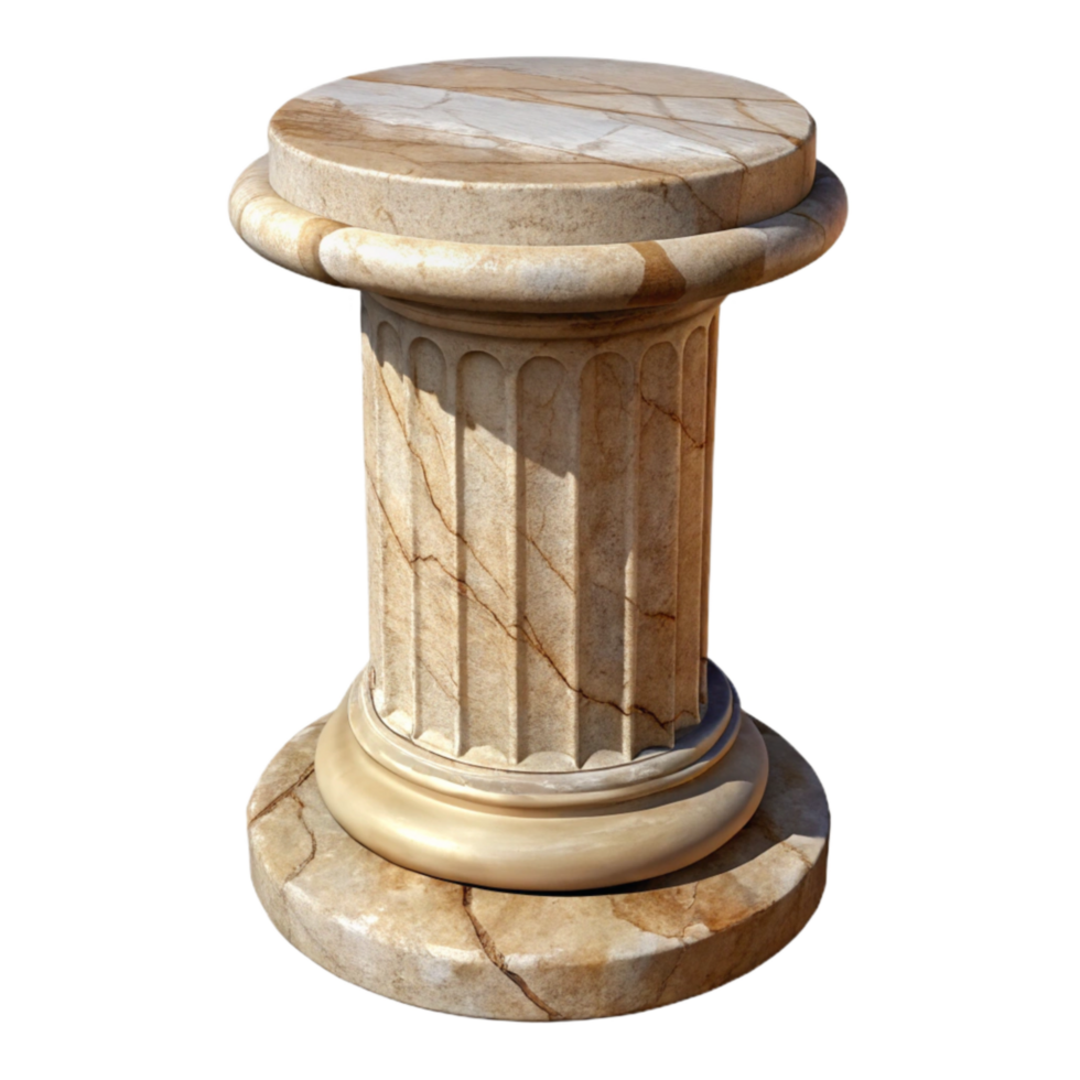 elegant traditional Chipped Stone Column Base Transparent Background Cutout detailed png
