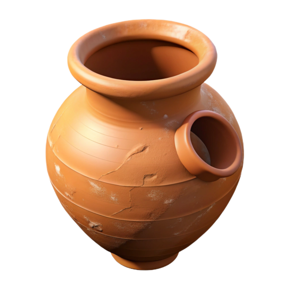 impressive minimalist Chipped Terracotta Vase Fragment Isolated on Transparent Background genuine png