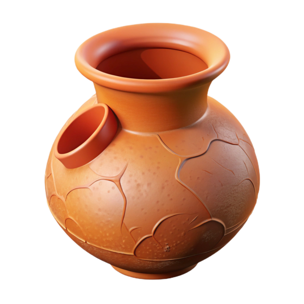 magnificent artistic Chipped Terracotta Vase Fragment Isolated on Transparent Background premium png