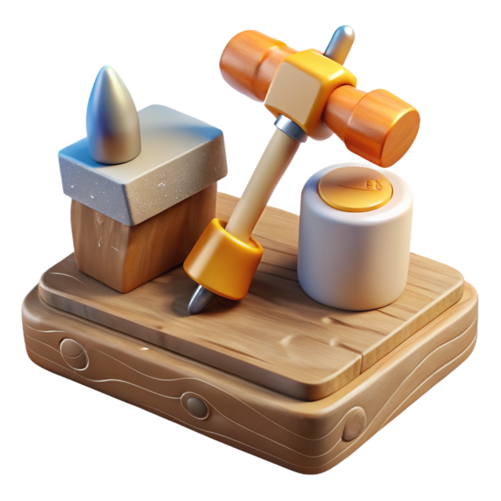 beautiful contemporary Chisel and Mallet on Workbench Cutout exclusive png