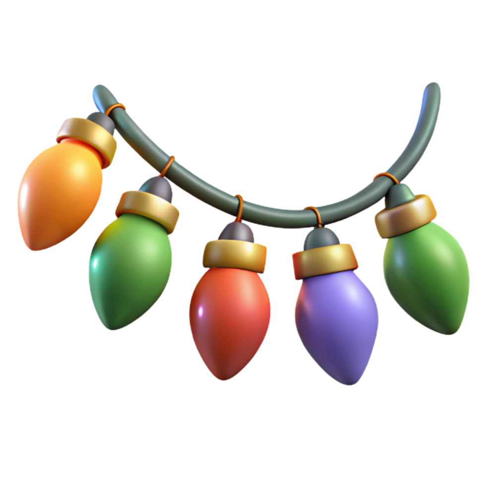 stunning minimalist Christmas Garland with Lights Cutout high resolution png