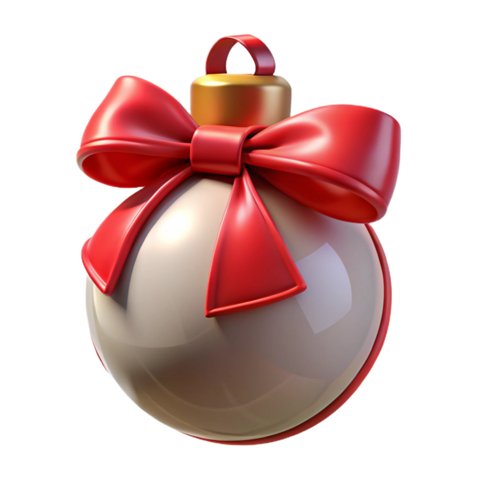 wonderful modern Christmas Ornament with Red Bow Transparent detailed png