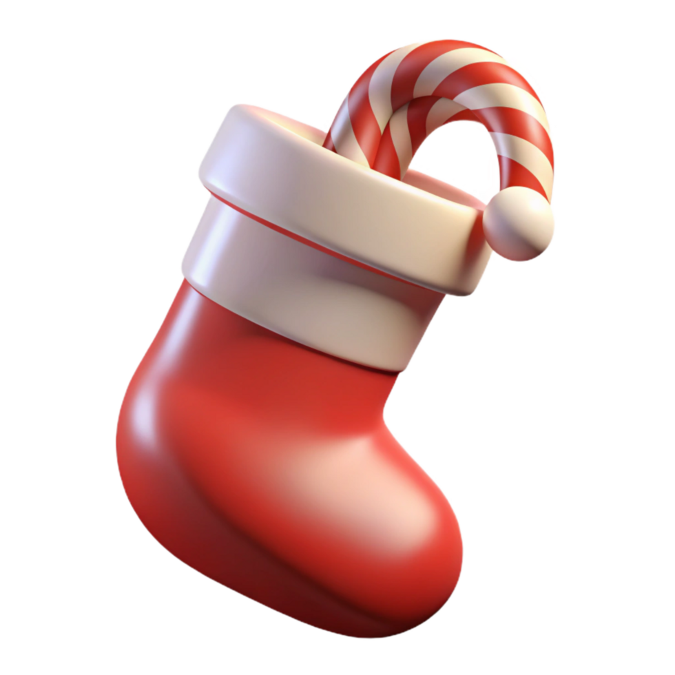 extraordinary modern Christmas Stocking with Candy Canes Cutout high quality png