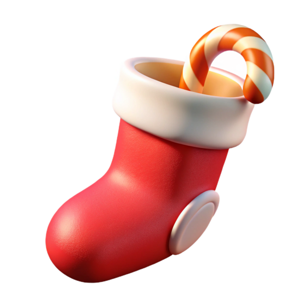 wonderful modern Christmas Stocking with Candy Canes Cutout detailed png