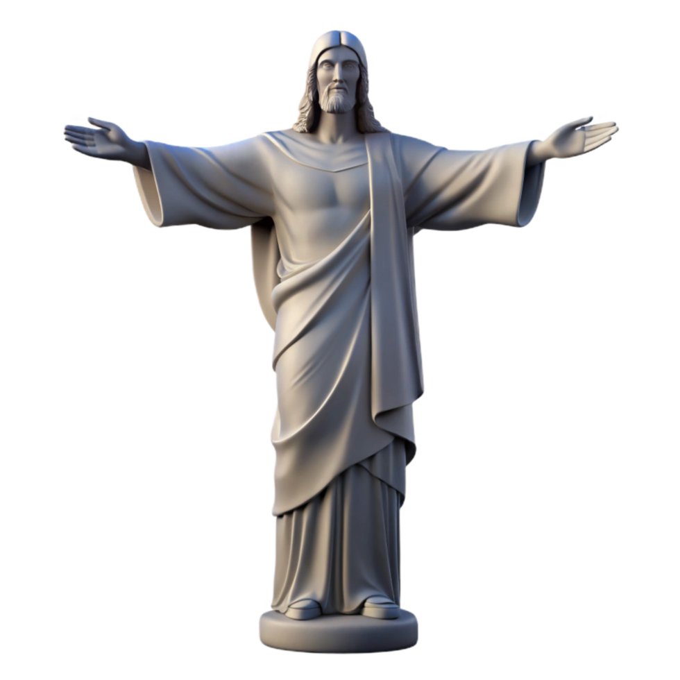elegant rustic Christ the Redeemer Statue Backlit Silhouette Transparent Background original png