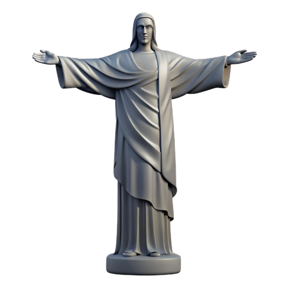 beautiful classic Christ the Redeemer Statue Backlit Silhouette Transparent Background premium png
