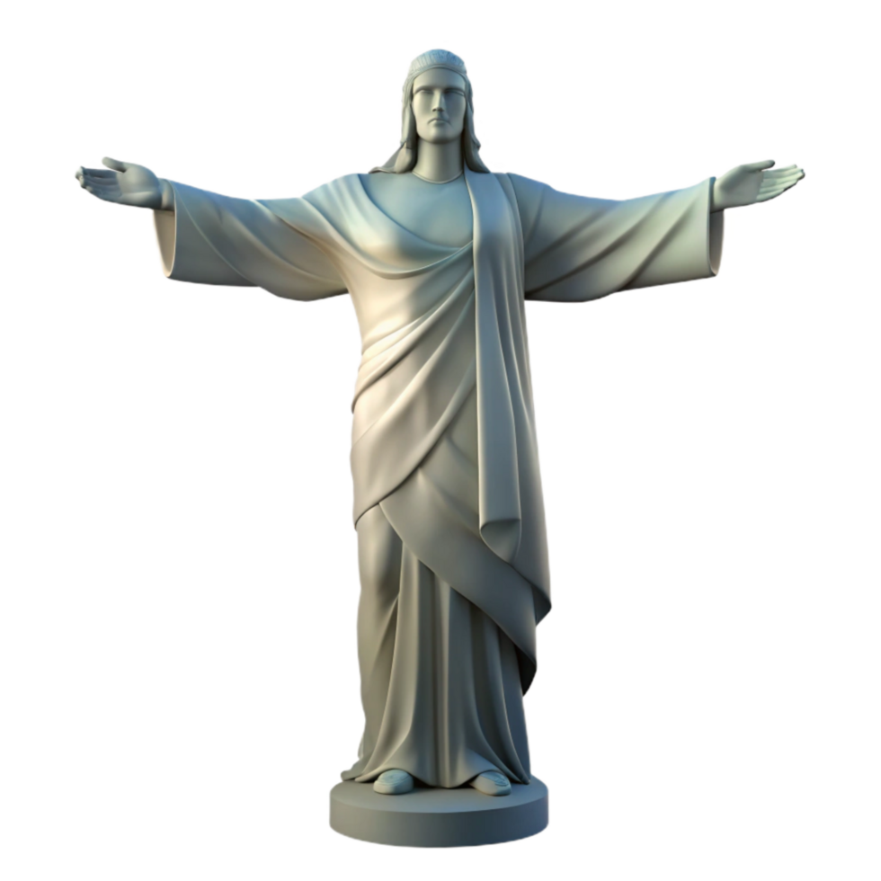 wonderful modern Christ the Redeemer Statue Backlit Silhouette Transparent Background exclusive png